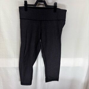 Lululemon Align High Rise Crop‎ Leggings Charcoal Grey Herringbone Size 8
